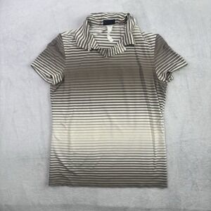 iStante Versace Striped Brown Short Sleeve Collared Polo Shirt Men's 52 Rayon